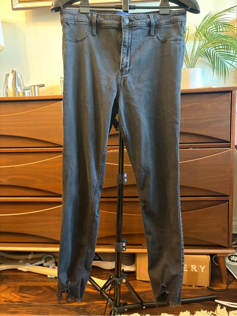 Hollister Women’s Charcoal Skinny Jeans High-Rise Jeggings